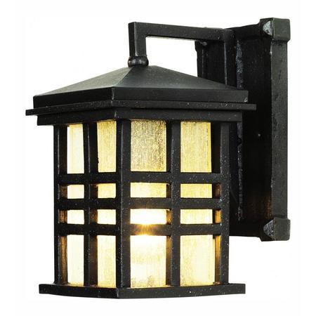 TRANS GLOBE One Light Weathered Bronze Clear Seeded Rectangle Glass Wall Lantern 4635 WB